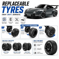 Porsche RC Drift Car with Flammable Tyres 1:24 Scale